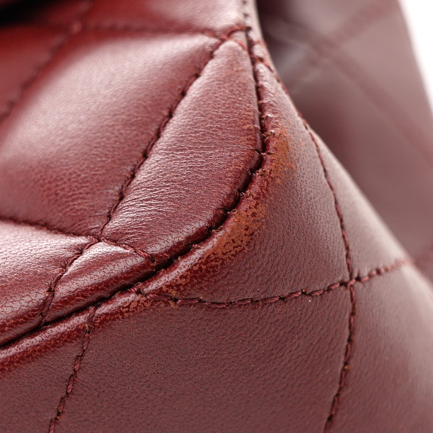 Chanel Lambskin Quilted Medium Double Flap Burgundy 11 of 16