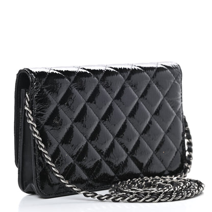 Chanel Patent Quilted Brilliant Wallet On Chain WOC Black 3 of 16