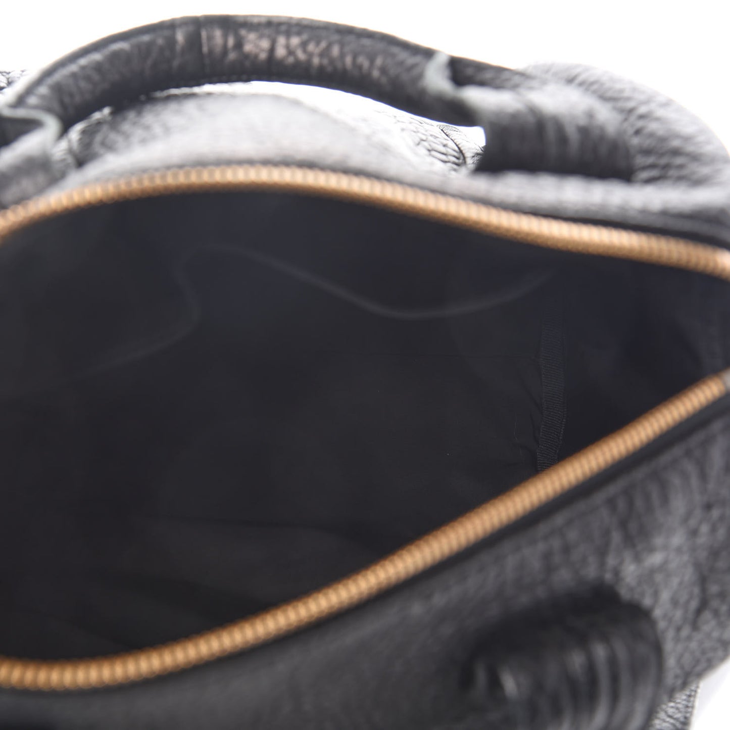 Pebbled Lambskin Rocco Black Antique Brass Hardware