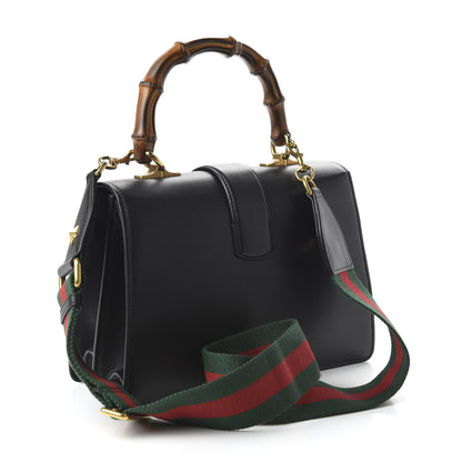 Gucci Moon Calfskin Web Medium Dionysus Bamboo Top Handle Bag Black 4 of 11