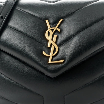 Saint Laurent Calfskin Y Quilted Monogram Toy Loulou Crossbody Bag Black 9 of 11