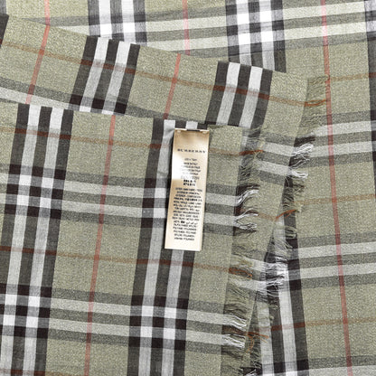 Burberry Metallic Wool Silk Gauze Vintage Check Scarf Pale Powder Green 4 of 4