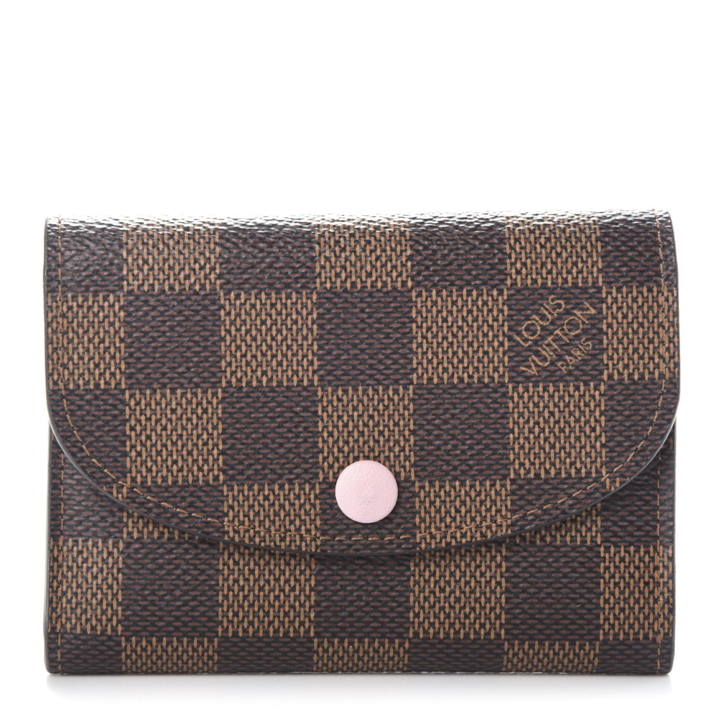 Damier Ebene Rosalie Coin Purse Rose Ballerine