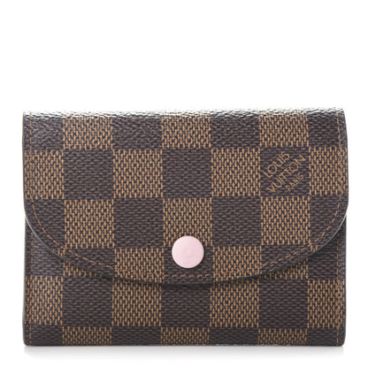 Louis Vuitton Damier Ebene Rosalie Coin Purse Rose Ballerine 1 of 6