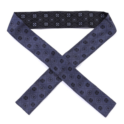 Chanel Silk CC Polka Dot Slim Bandeau Scarf Anthracite Black 1 of 3