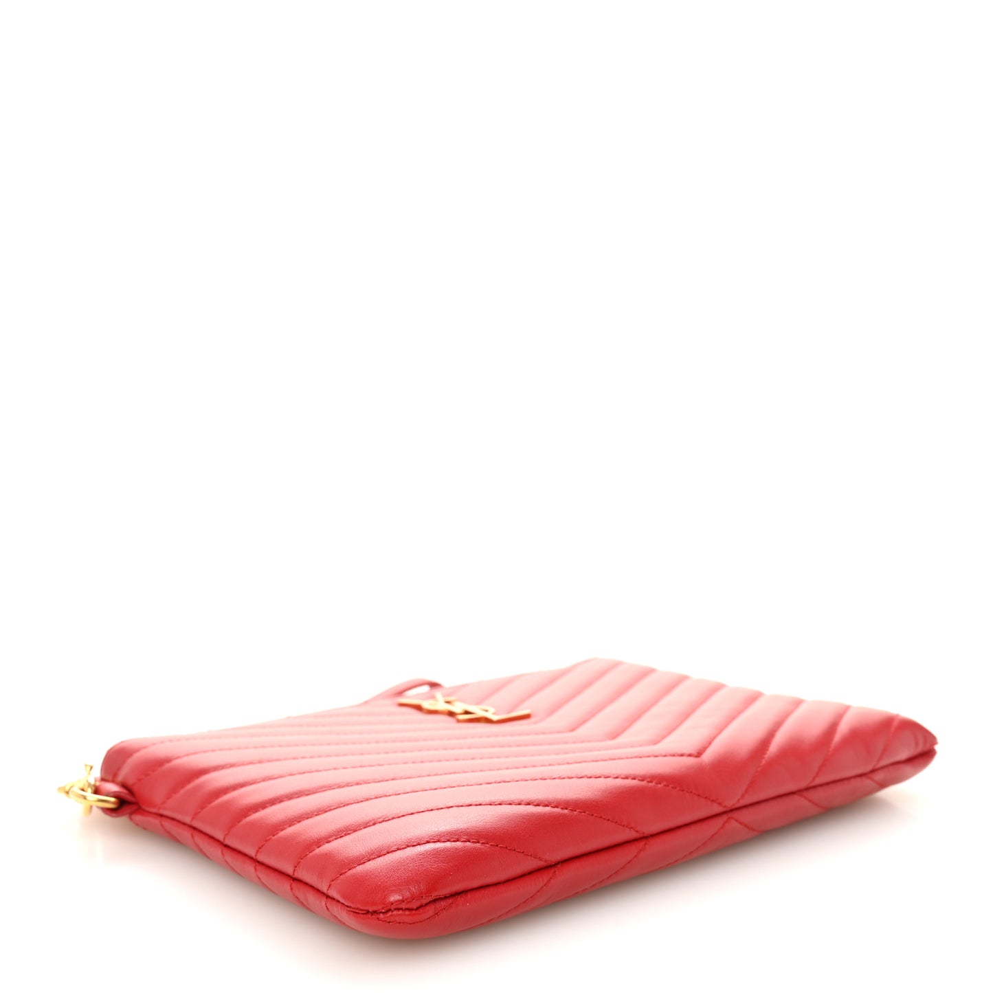 Calfskin Matelasse Chevron Monogram A5 Wristlet Bandana Red
