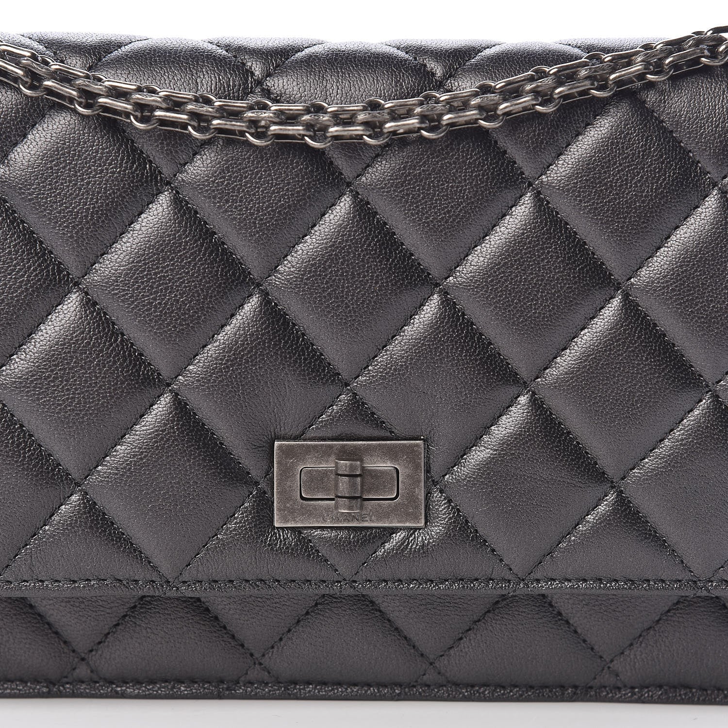 Chanel Calfskin Quilted Reissue Wallet On Chain WOC Grey 11 of 12