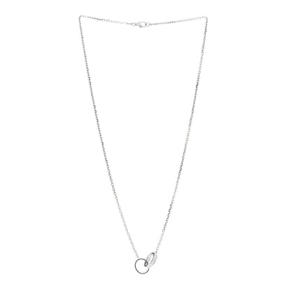 Cartier 18K White Gold Diamond Interlocking LOVE Necklace 3 of 5