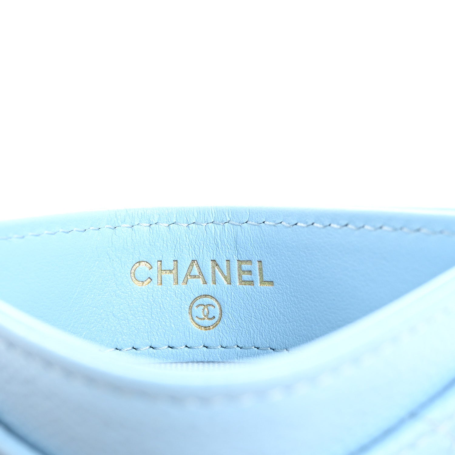 Chanel Caviar Quilted Card Holder Light Blue 6 of 9