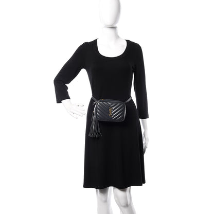 Saint Laurent Calfskin Matelasse Monogram Lou Belt Bag Dark Smog 2 of 10
