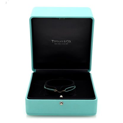 Tiffany 18K Yellow Gold Mini T Smile Cord Bracelet Blue 4 of 4