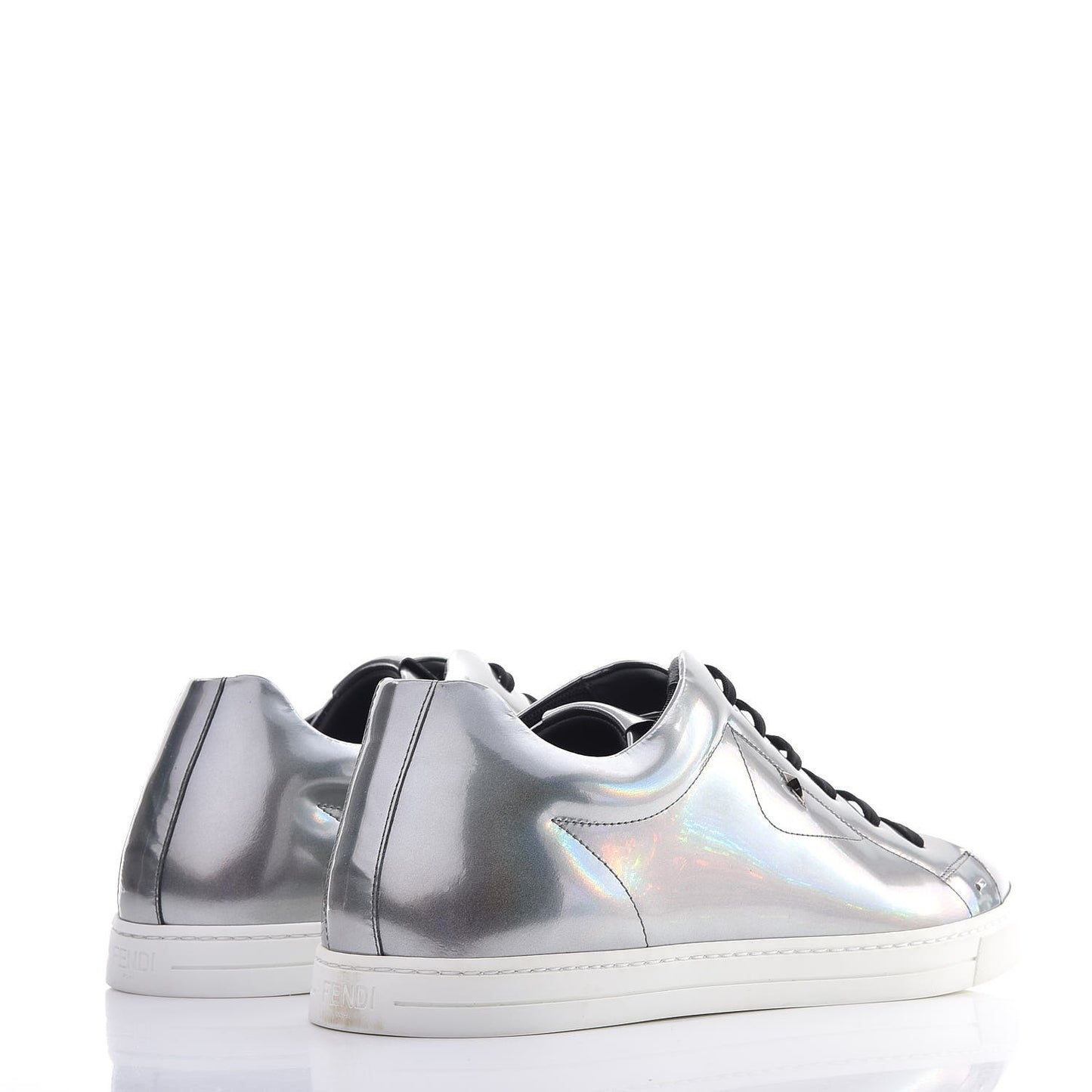 Patent Monster Bag Bug Mens Low Top Sneakers 8 Argento