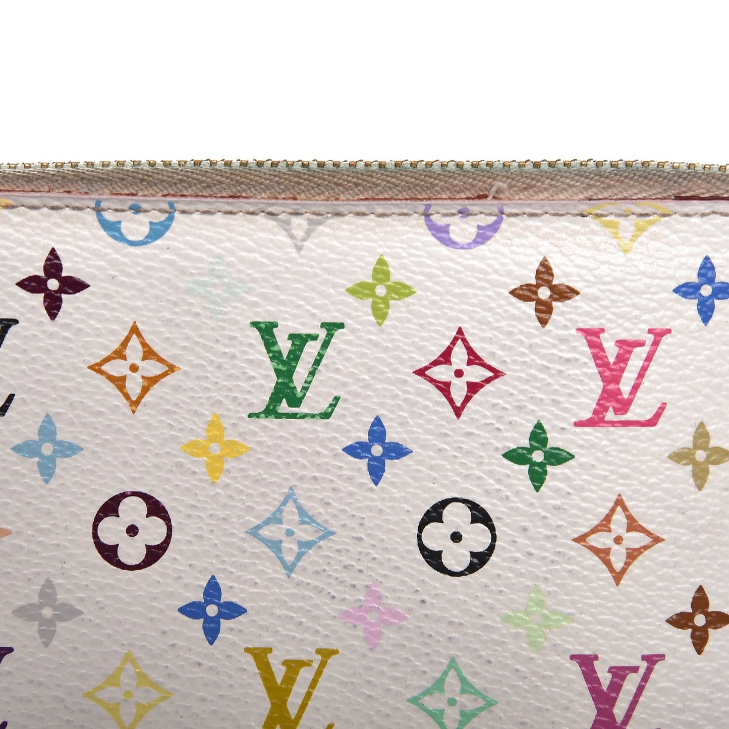 Monogram Multicolor Key Pouch White Litchi