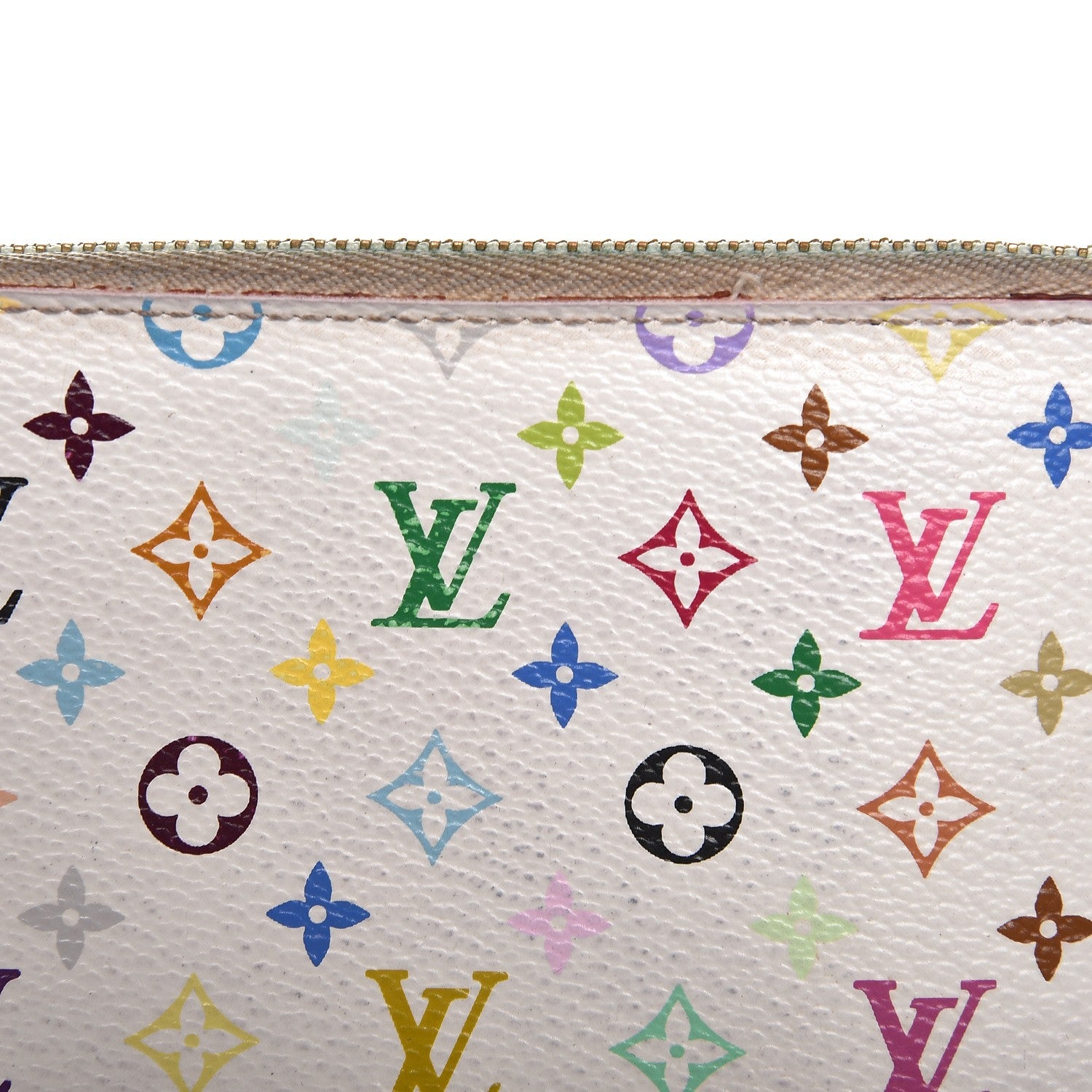 Louis Vuitton Monogram Multicolor Key Pouch White Litchi 9 of 12