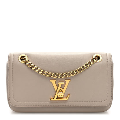 Louis Vuitton Grained Calfskin Lockme Chain East West Greige 1 of 9