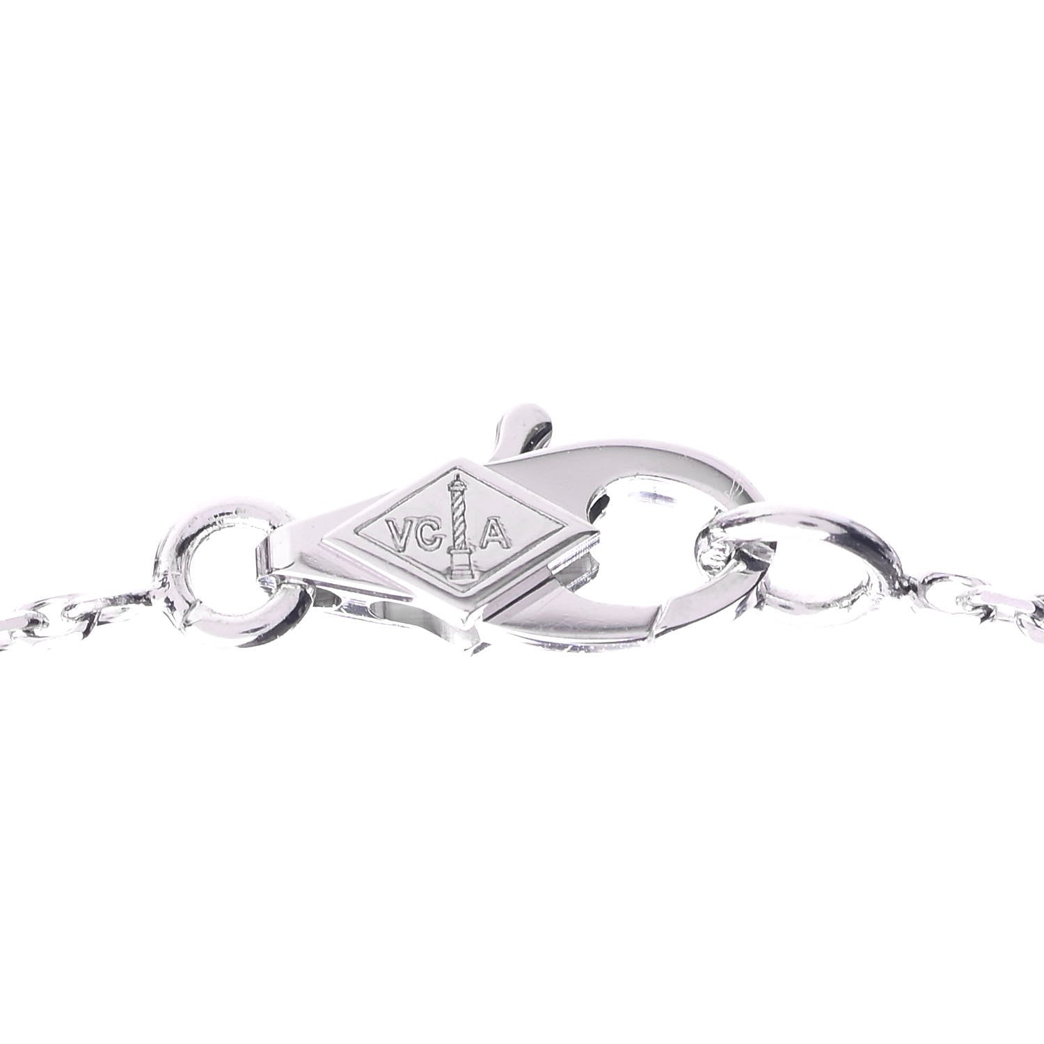 Van Cleef & Arpels 18K White Gold Turquoise Sweet Alhambra Butterfly Pendant Necklace 5 of 7