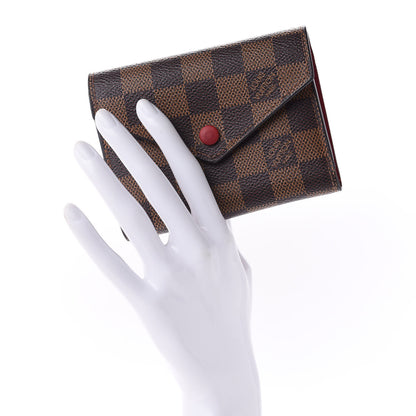 Louis Vuitton Damier Ebene Victorine Wallet Red 2 of 13
