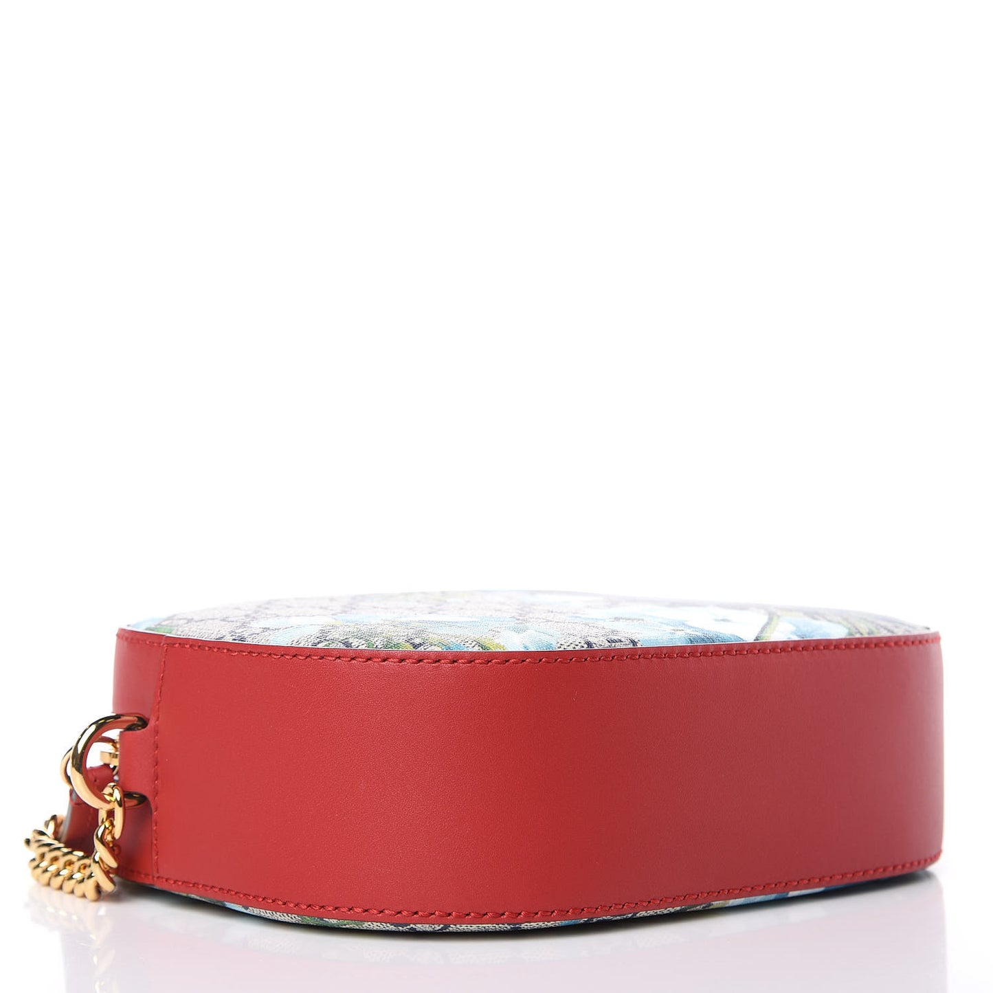 GG Supreme Monogram Blooms Mini Chain Shoulder Bag Beige Blue Navy Hibiscus Red