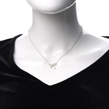 Tiffany Sterling Silver Bow Pendant Necklace 2 of 6