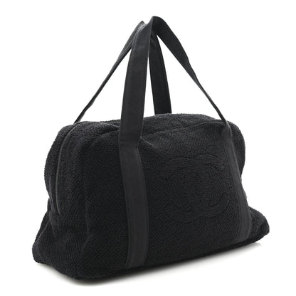 Chanel Terry Cotton CC Beach Duffel Towel Set Black 3 of 11