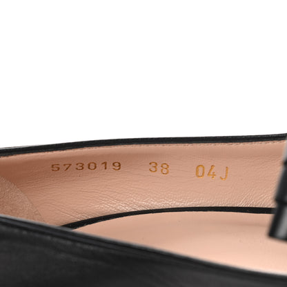 Gucci Malaga Kid GG Marmont Fringe Platform High Heel Loafer Pumps 38 Black 8 of 13