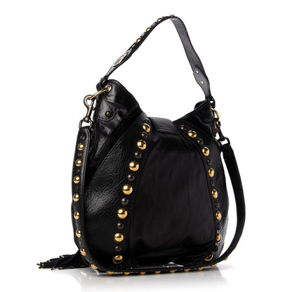 Gucci Calfskin Suede Fringe Babouska Hobo Black 3 of 11