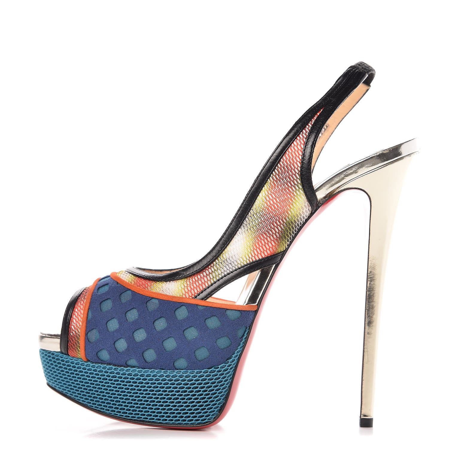 Christian Louboutin Fishnet Shiny Calfskin Marinadentella 150 Pumps 40 Ocean 1 of 8