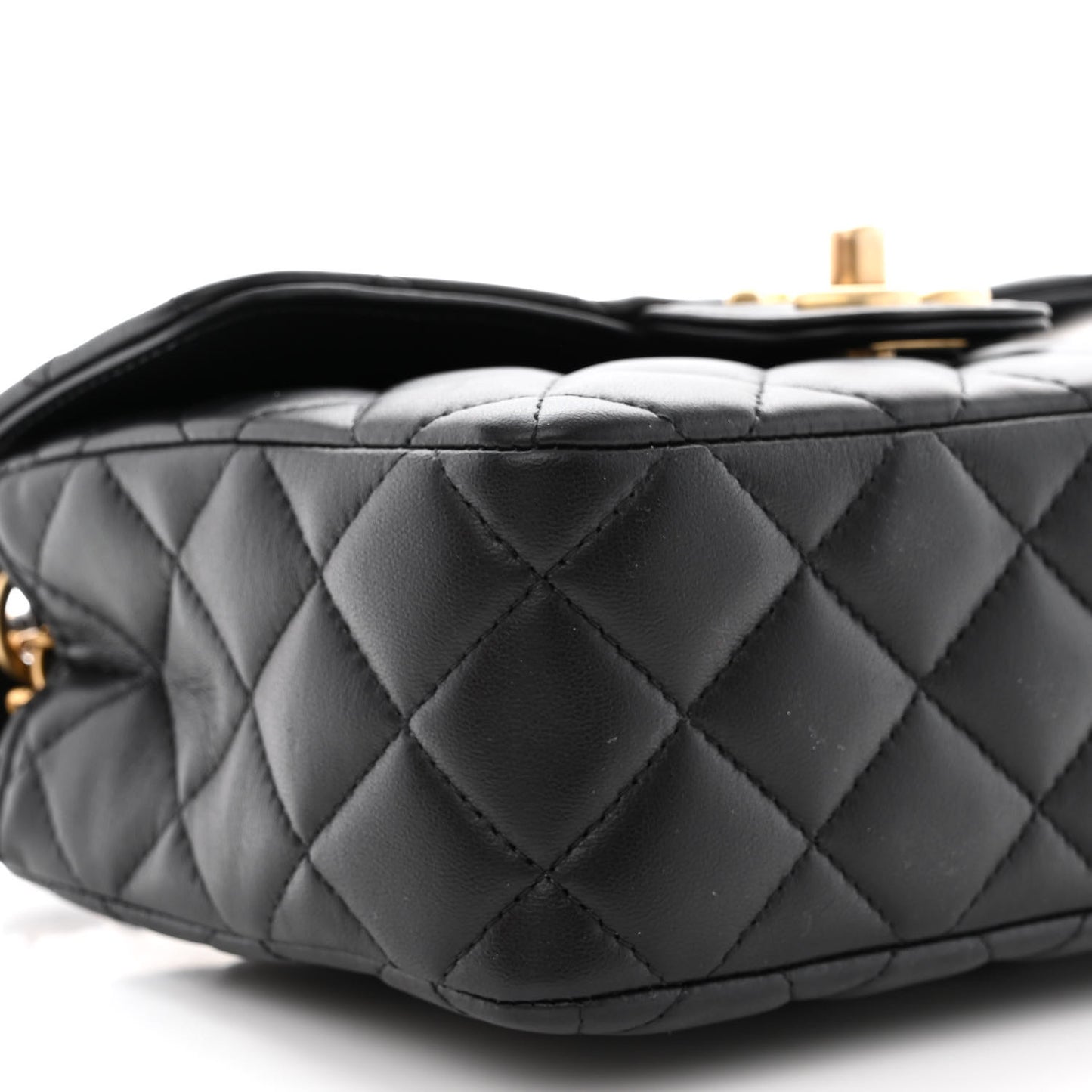 Lambskin Quilted Casino Chips Mini Flap Black
