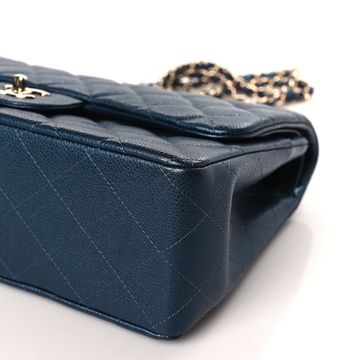 Chanel Caviar Quilted Jumbo Double Flap Navy Blue 9 of 9