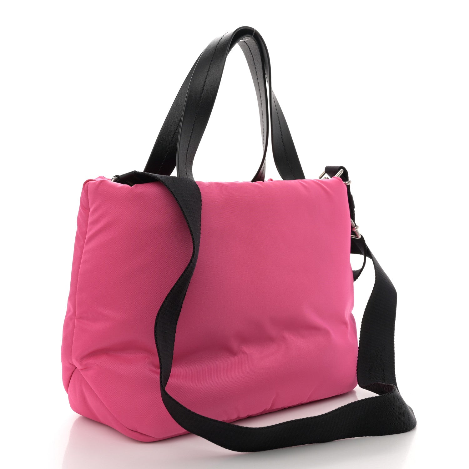 Prada Tessuto Nylon Soft Padded Shopping Tote Fuxia 3 of 9