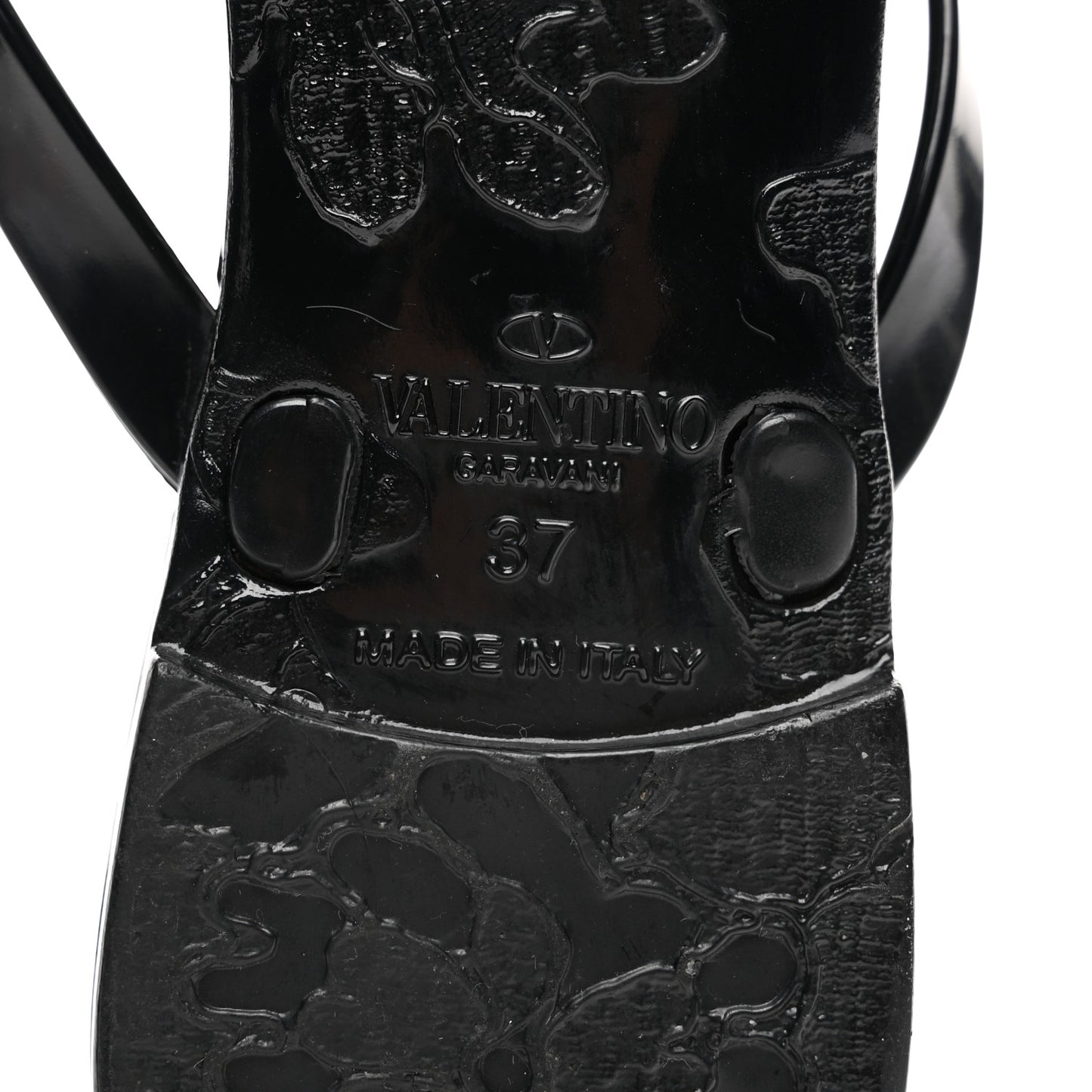 PVC Jelly Rockstud Bow Thong Sandals 37 Black