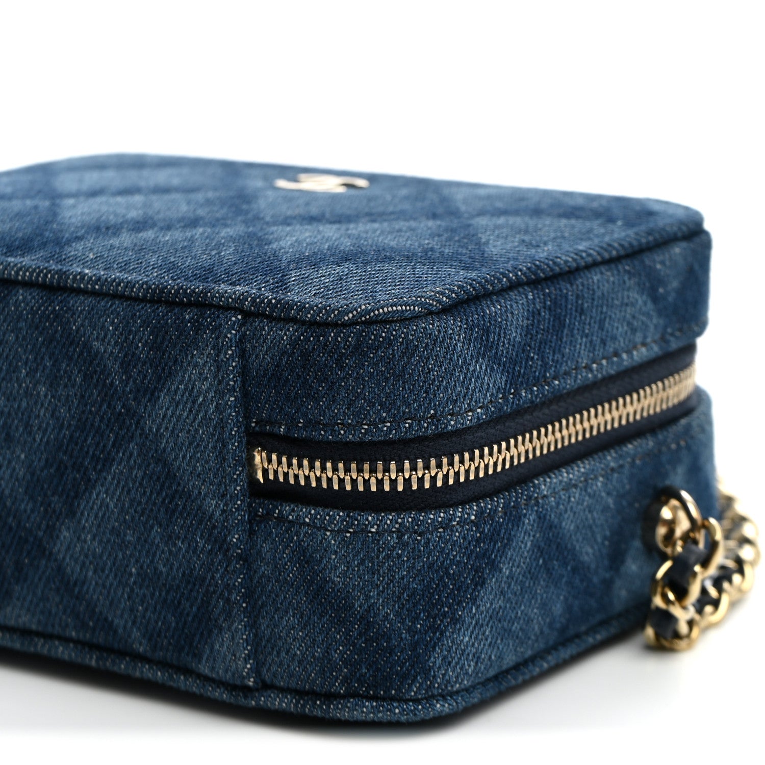 Chanel Printed Denim CC Camera Case Blue 9 of 9