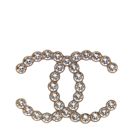 Chanel Crystal Large CC Brooch Gold 1 of 5