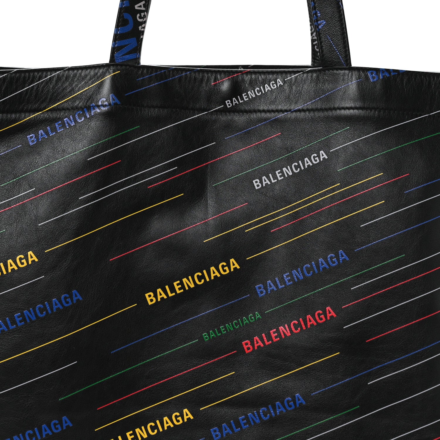 Balenciaga Agneau Logo Print Market XL Shopper Black Black 7 of 9