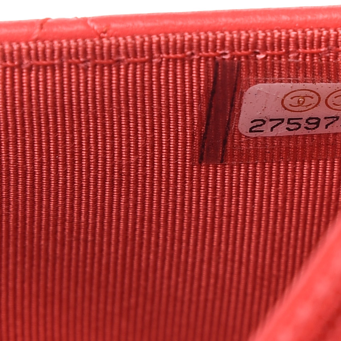 Lambskin Quilted Wallet on Chain WOC Red