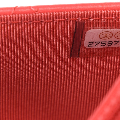Chanel Lambskin Quilted Wallet on Chain WOC Red 10 of 13