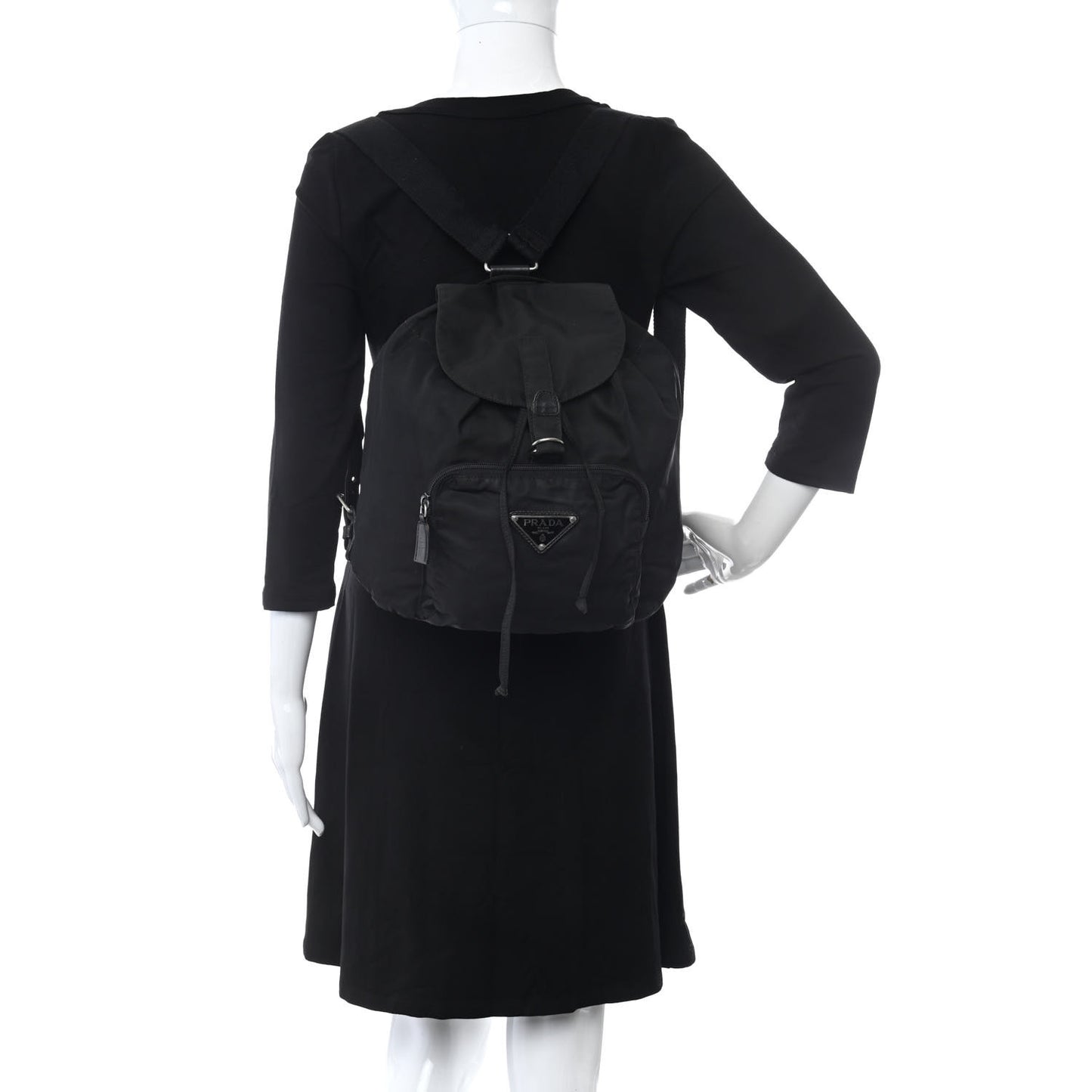 Nylon Vela Cinch Backpack Black