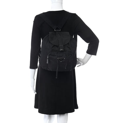 Prada Nylon Vela Cinch Backpack Black 2 of 16