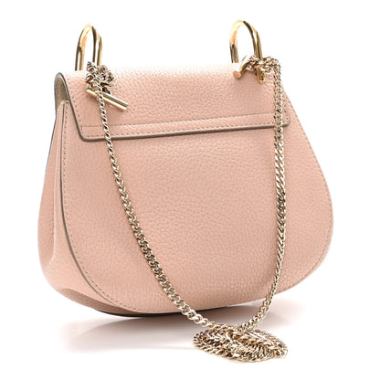 Chloe Grained Lambskin Flower Crystal Embellished Mini Drew Shoulder Bag Cement Pink 3 of 10