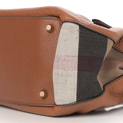 Burberry Brit Calfskin House Check Small Maidstone Saddle Brown 10 of 10