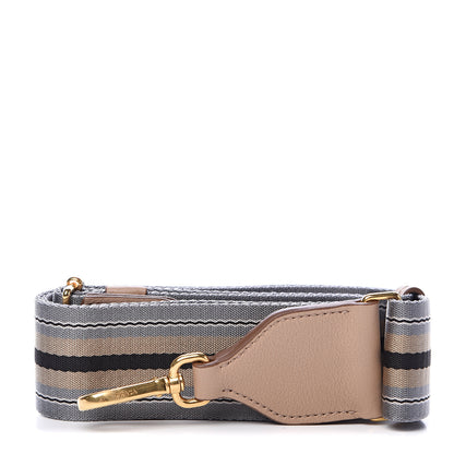 Prada Vitello Daino Striped Fabric Shoulder Strap Cammeo 1 of 3