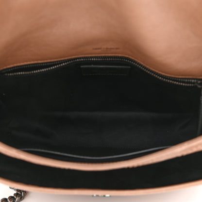 Saint Laurent Crinkled Calfskin Matelasse Monogram Medium Niki Chain Satchel Dark Toffee 5 of 10