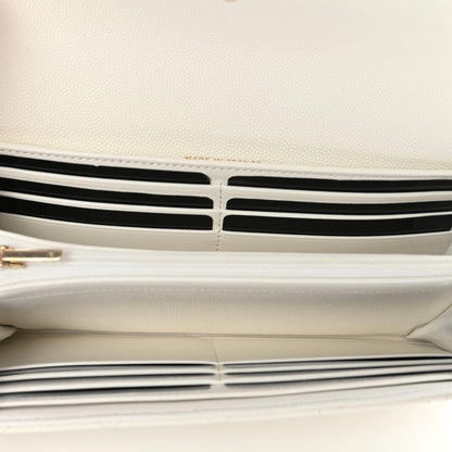 Chanel Caviar Quilted Large Gusset Flap Wallet White 5 of 8