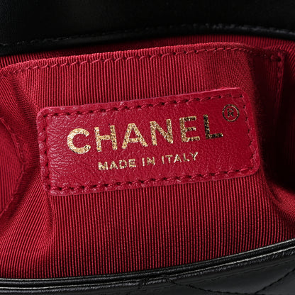 Chanel Calfskin Quilted Mini Rectangular Crystal Pearls Chain Flap Black 7 of 7