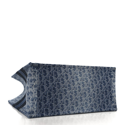 Christian Dior Oblique Denim Medium Book Tote Blue 4 of 12