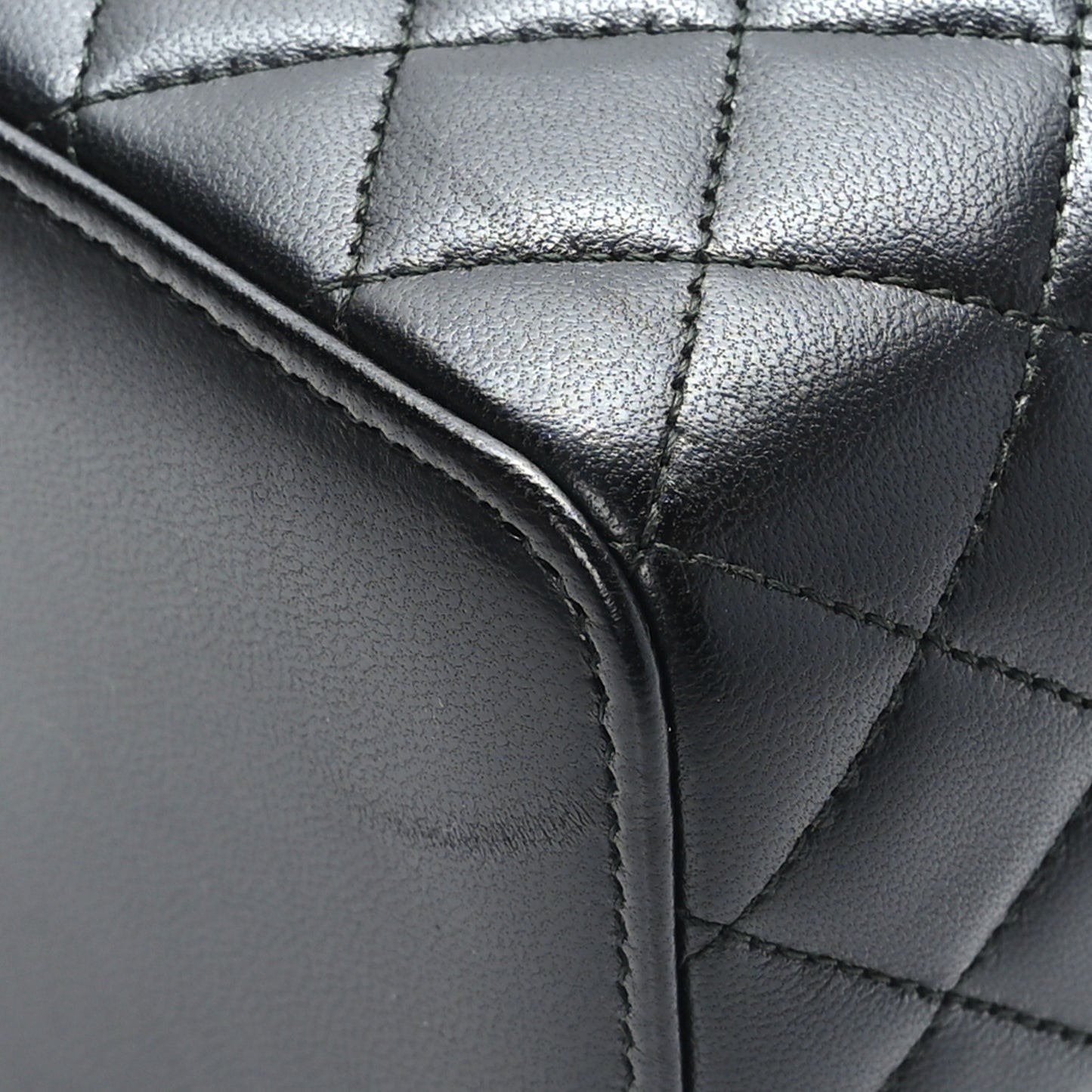 Lambskin Quilted Top Handle Jewelry Case Black