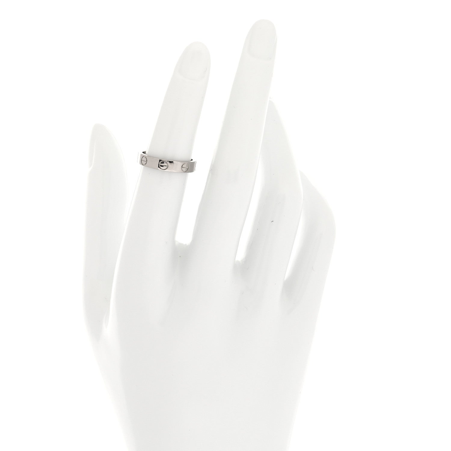 Cartier 18K White Gold 3.5mm LOVE Wedding Band Ring 49 4.75 2 of 5