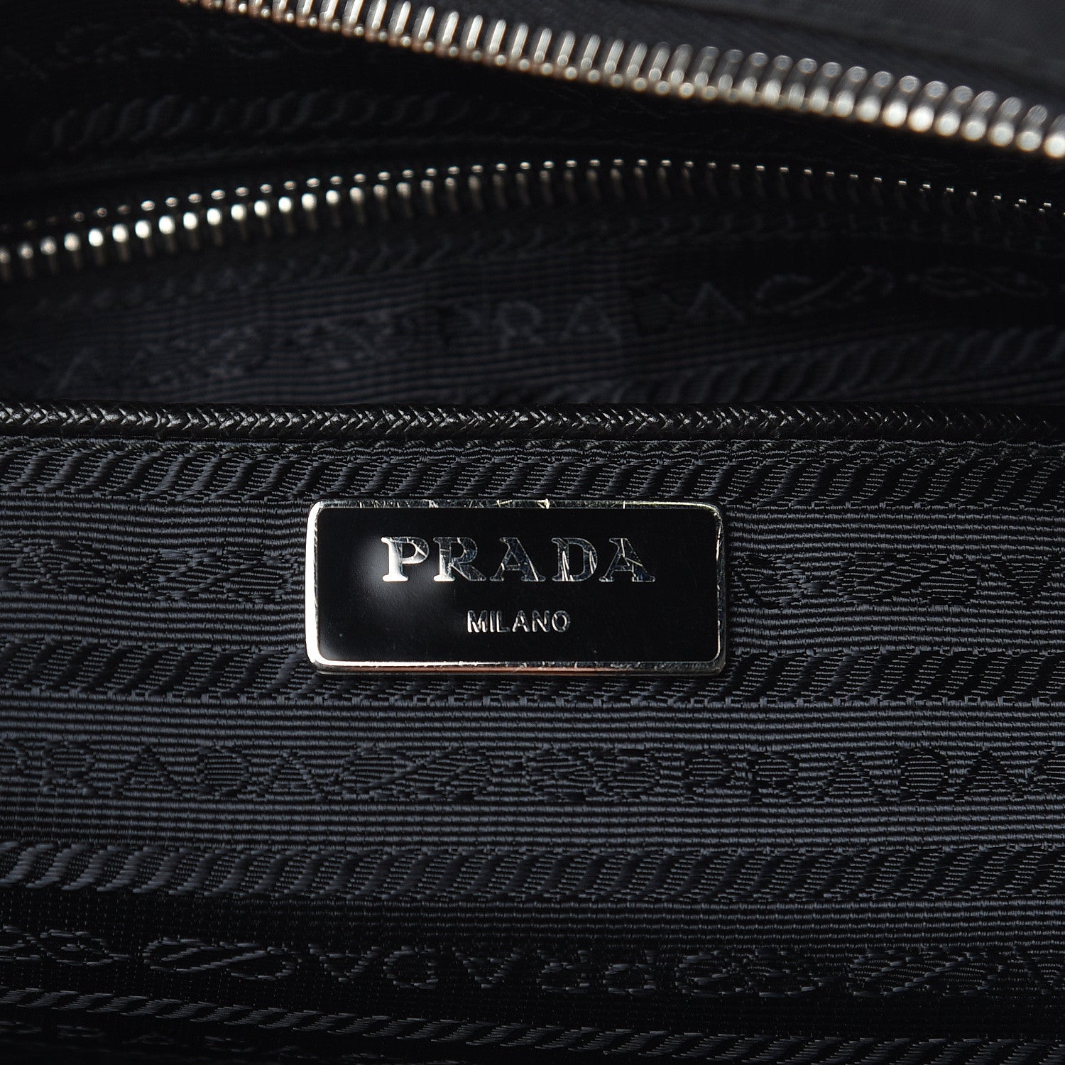 Prada Tessuto Nylon Saffiano Vela Shopping Tote Black 6 of 9