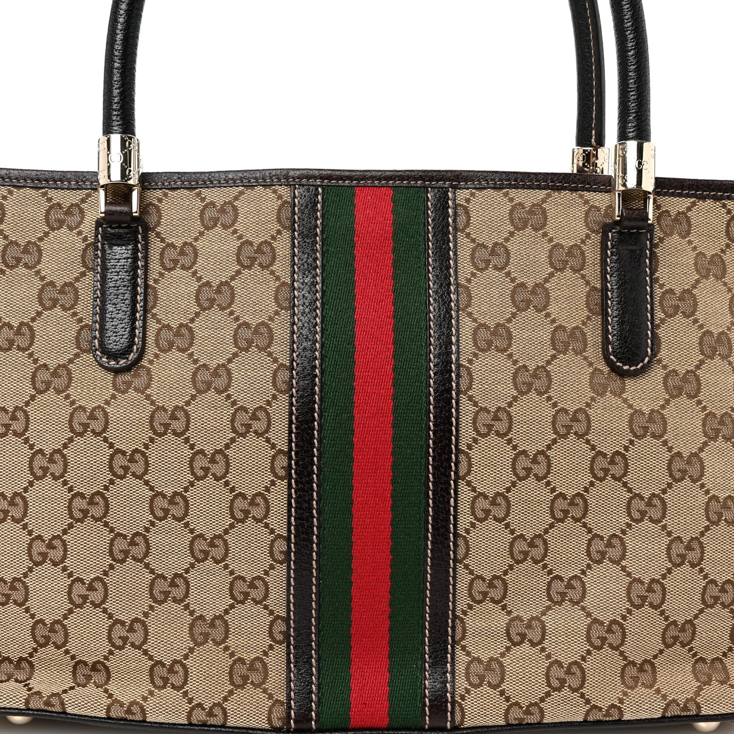 Monogram Web Tote Brown