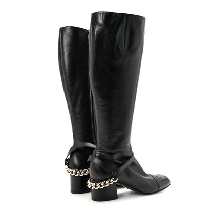 Gucci Calfskin Soho Knee Boots 36 Black 5 of 9